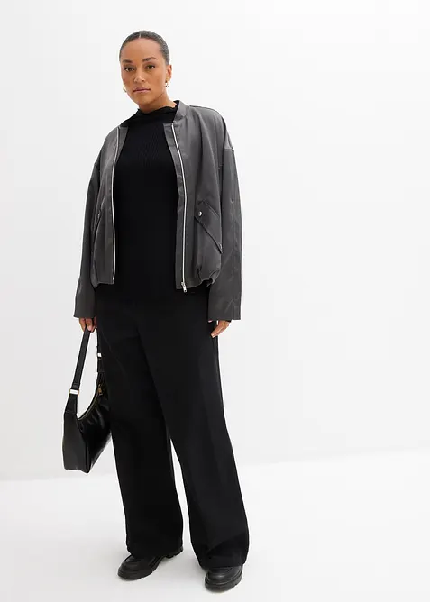 T-shirt côtelé en viscose mélangée, bonprix