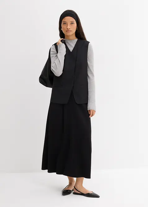 T-shirt côtelé en viscose mélangée, bonprix