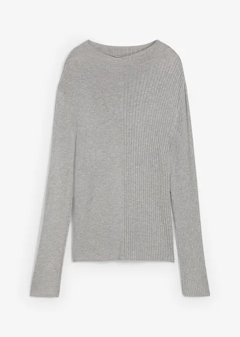 T-shirt côtelé en viscose mélangée, bonprix