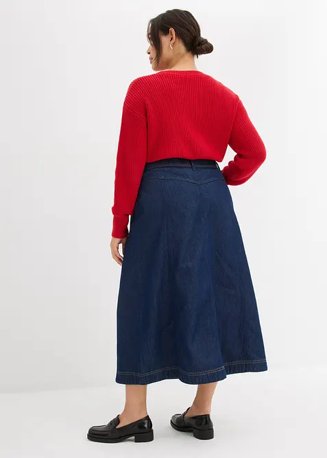 Jupe midi en jean, bonprix