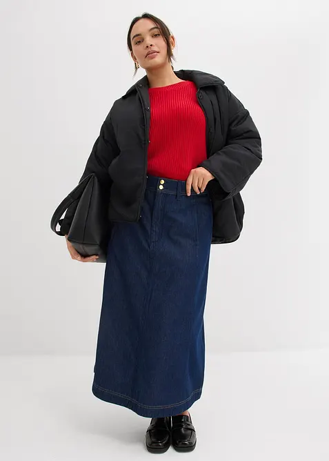 Jupe midi en jean, bonprix