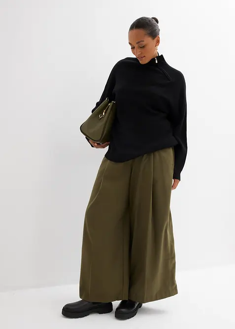 Pull en fine maille à col zippé, bonprix