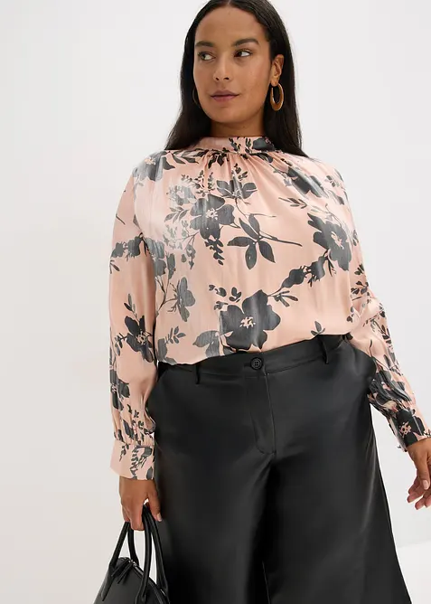 Blouse en satin de viscose mélangée, bonprix