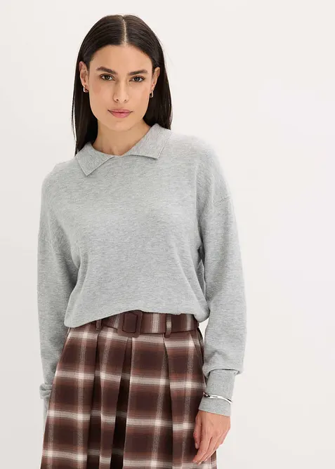 Pull en fine maille de viscose mélangée, bonprix