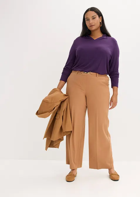 T-shirt blouse &agrave; col montant, bonprix