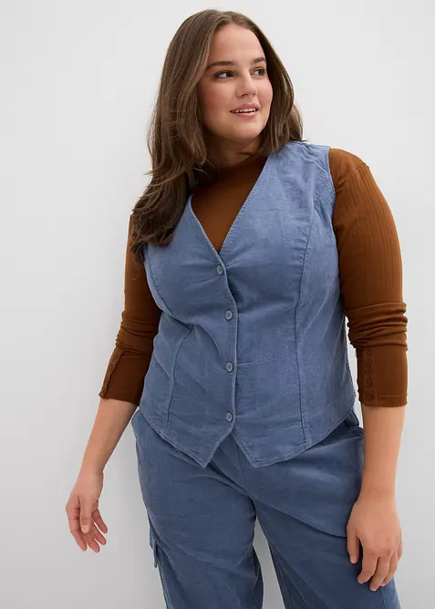 Gilet sans manches en velours côtelé, bonprix