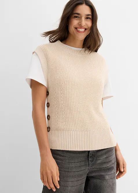 Pull sans manches en maille, bonprix