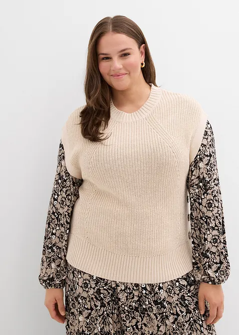 Pull sans manches en maille, bonprix