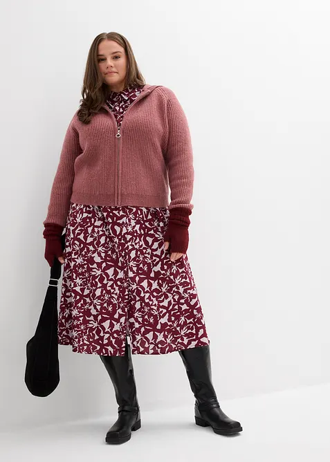 Gilet en maille à capuche, bonprix