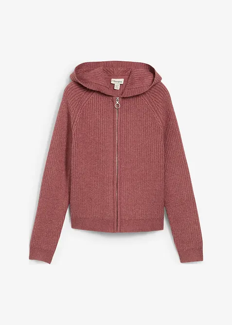 Gilet en maille à capuche, bonprix