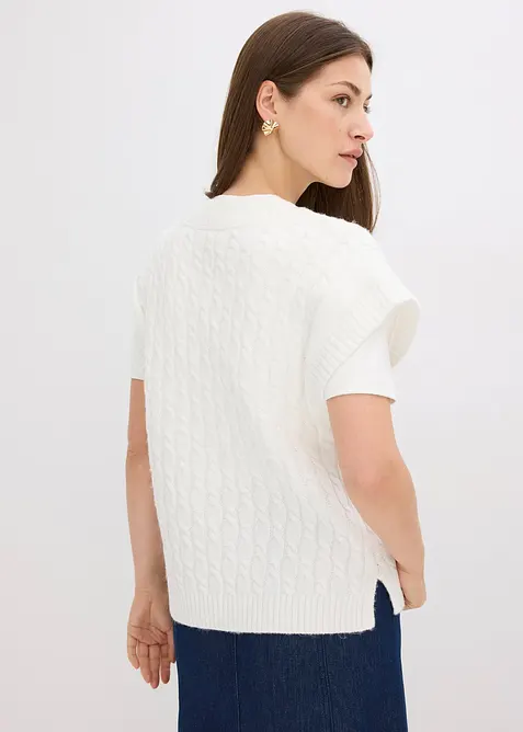 Pull sans manches à motif torsadé, bonprix