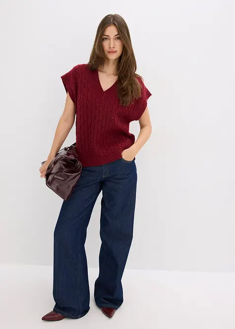 Pull sans manches à motif torsadé, bonprix