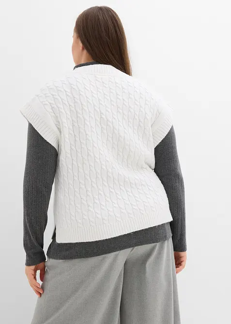 Pull sans manches à motif torsadé, bonprix