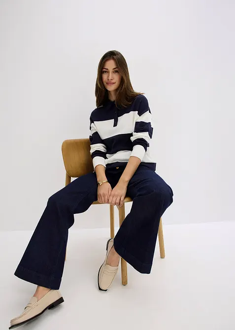 Pull oversize à col polo, bonprix