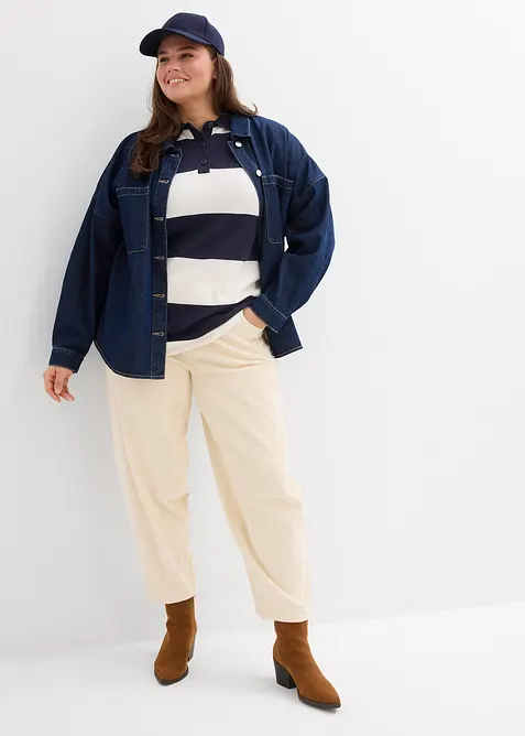 Pull oversize à col polo, bonprix