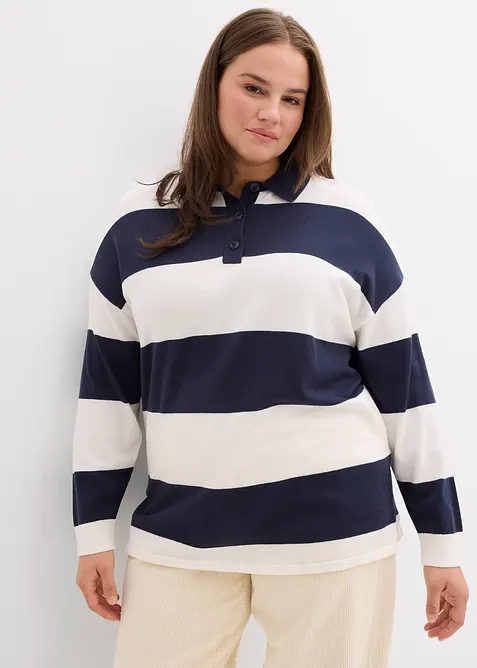 Pull oversize à col polo, bonprix