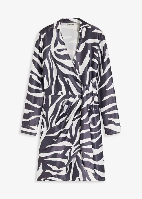 Robe portefeuille en satin fluide, bonprix