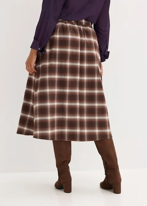 Jupe plissée à carreaux avec ceinture (ens. 2 pces), bonprix