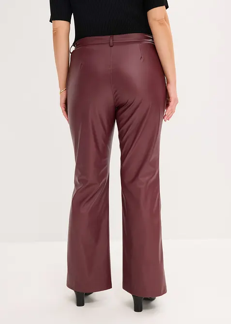 Pantalon flare enduit, bonprix