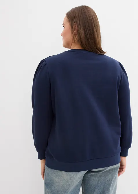 Sweat-shirt en coton mélangé avec broderie, bonprix