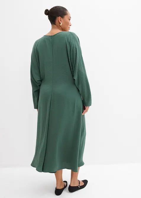 Robe midi &agrave; effet drap&eacute;, bonprix