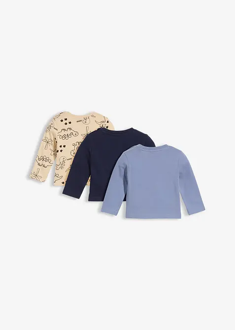 Lot de 3 T-shirts longs 100% coton, bonprix