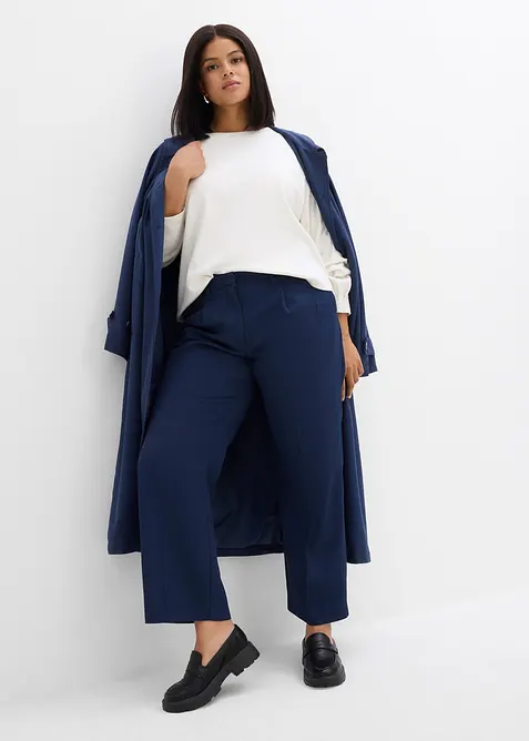 Pantalon large en coton extensible, longueur 7/8, bonprix