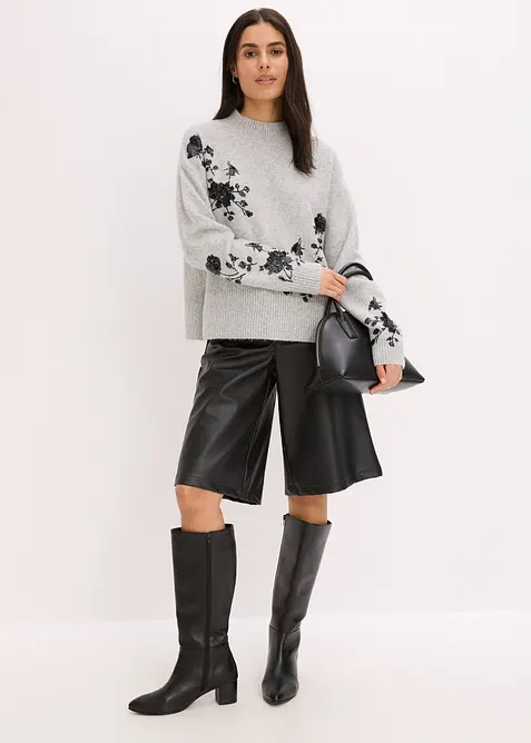 Pull brodé de sequins, bonprix