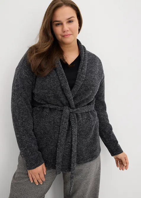 Gilet en maille poils duveteuse, bonprix