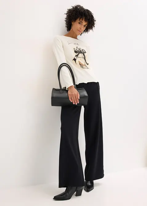 T-shirt manches longues en coton extensible, bonprix