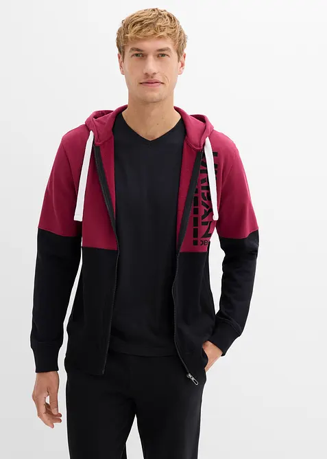 Sweat zippé à capuche 100% coton, bonprix