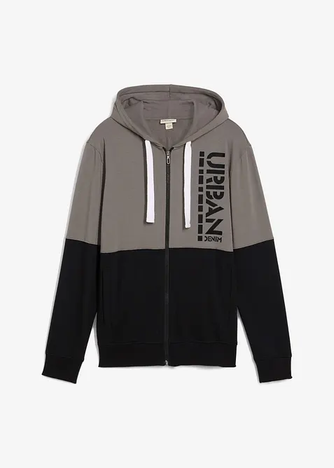 Sweat zippé à capuche 100% coton, bonprix