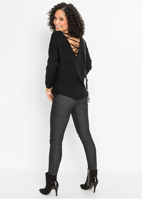 Pull en fine maille de viscose mélangée, bonprix