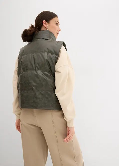 Gilet sans manches enduit et matelassé, bonprix