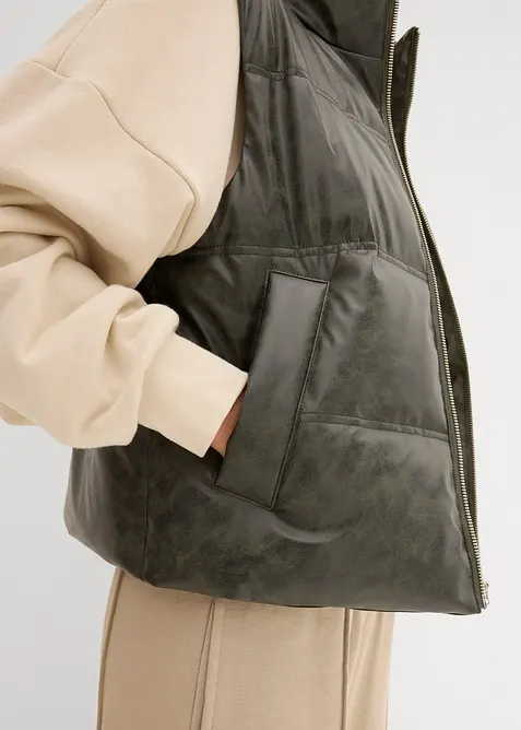 Gilet sans manches enduit et matelassé, bonprix