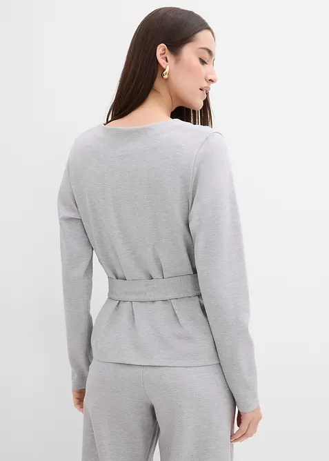 T-shirt manches longues avec lien à nouer, viscose majoritaire, bonprix