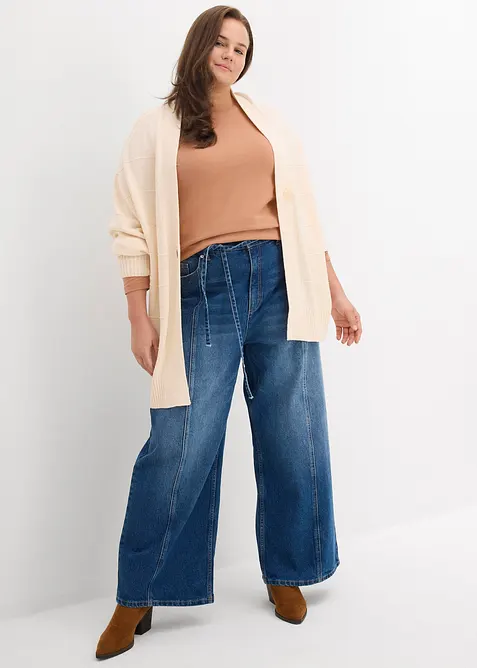 Lot de 2 T-shirts manches longues en coton extensible, bonprix