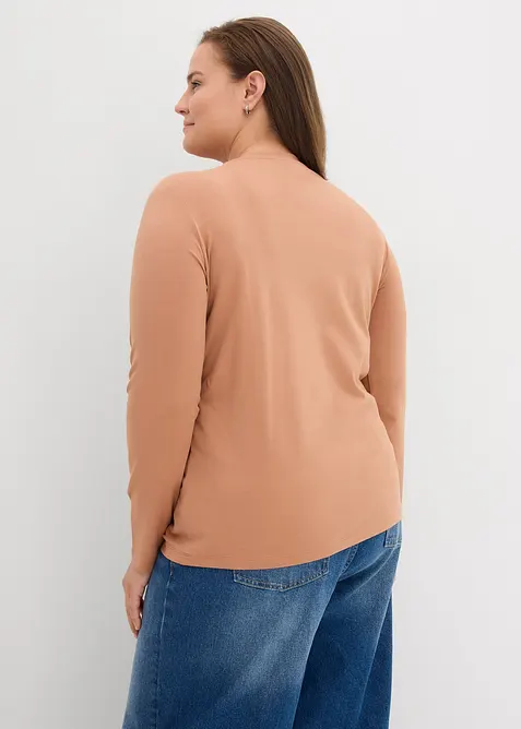 Lot de 2 T-shirts manches longues en coton extensible, bonprix