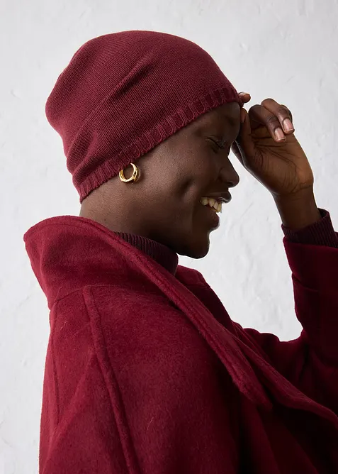 Bonnet en fine maille de laine m&eacute;rinos, bonprix