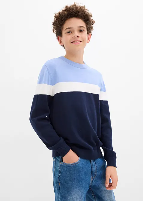 Pull en fine maille 100% coton, bonprix