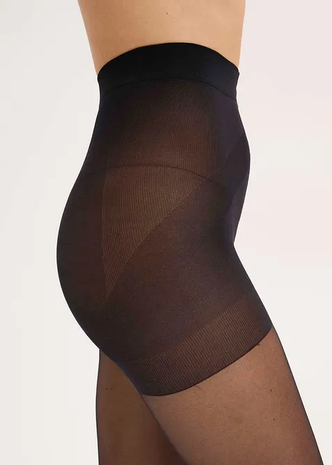 Collant semi-opaque sculptant &agrave; effet push-up + ceinture confort, 30 DEN, bonprix