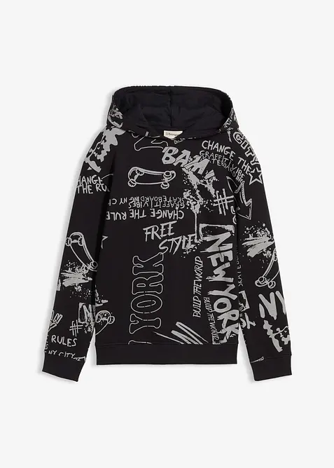 Sweat à capuche en matière douce, bonprix