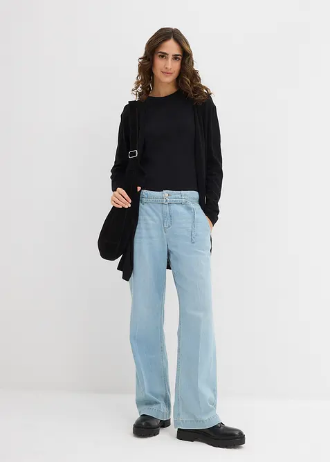 Gilet long en maille, ouvert, bonprix