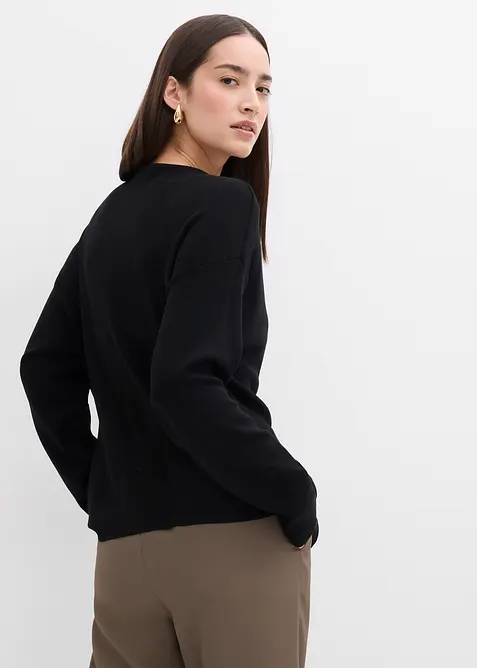 Gilet cintré en maille de viscose mélangée, bonprix