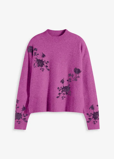 Pull brodé de sequins, bonprix