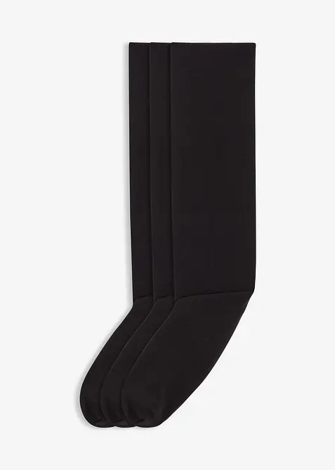 Lot de 3 paires de mi-bas thermiques 120den, intérieur éponge, bonprix