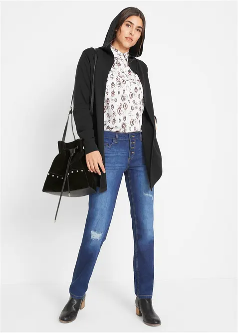 Gilet long en molleton de coton mélangé, bonprix