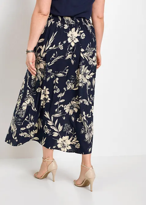 Jupe longue en viscose avec taille élastique et lien à nouer, bonprix