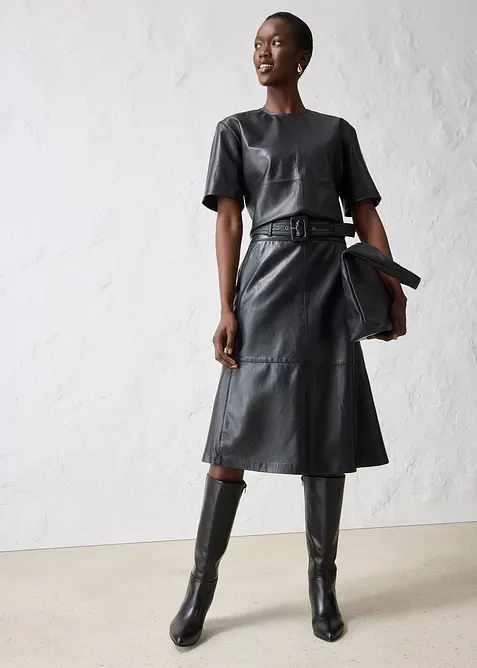 Tunique en cuir d’agneau nappa, bonprix