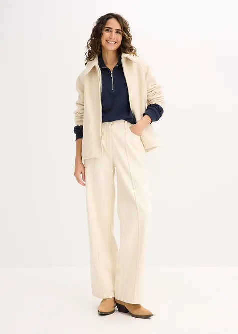 Sweat oversize à col zippé, bonprix